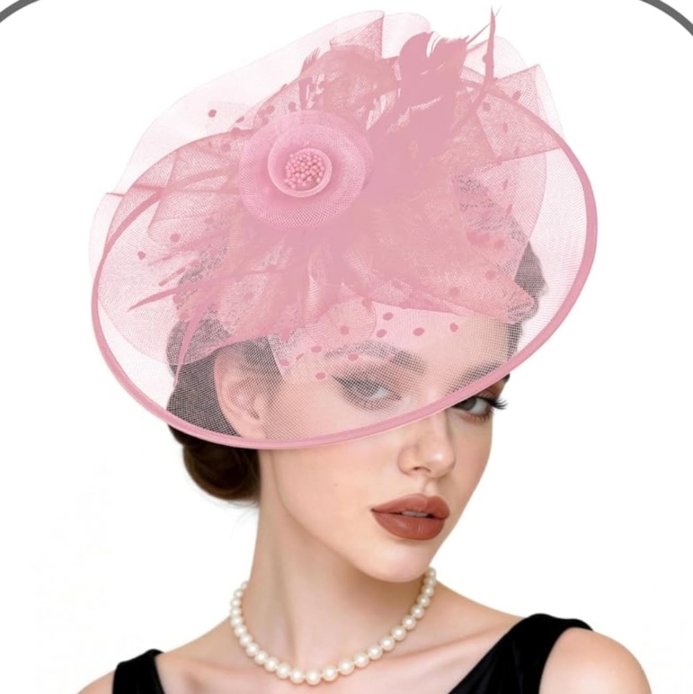 NEW! Elegant Pink Kentucky Derby Hat